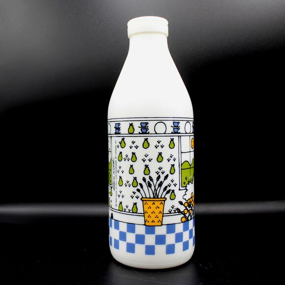 Vintage 1984 Glass Milk Bottle Jug by Alan Wood for Lillian Vernon Made in Italy - Picture 2 of 9